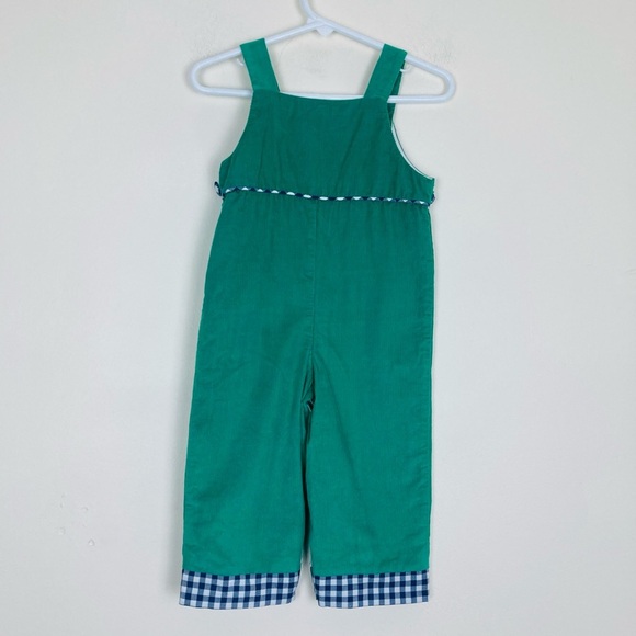 Shrimp and Grits green corduroy tractor motif overalls. Size 6 months - Picture 4 of 6